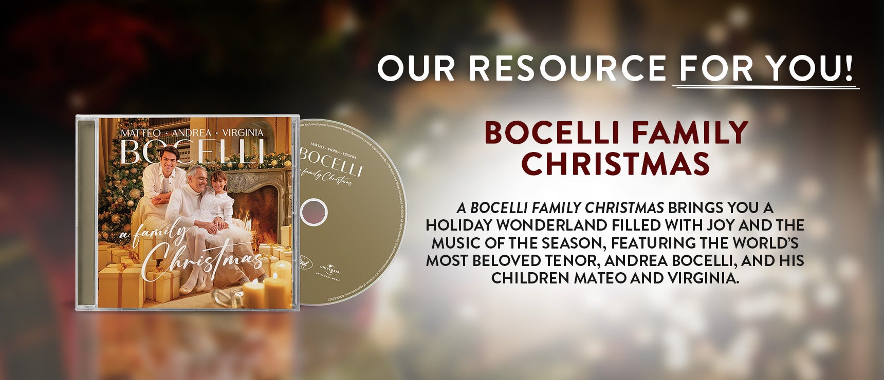 Bocelli: A Family Christmas by Andrea Bocelli on TBN