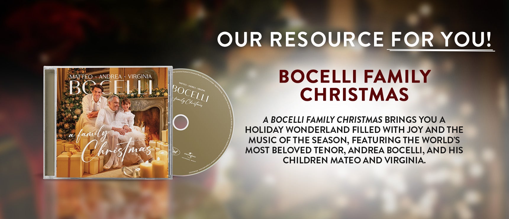 How Andrea Bocelli Is Bringing A Very Family Christmas To The