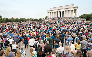 Thousands of concerned Americans gathered in Washington, DC to pray for the nation. Thousands of concerned Americans gathered in Washington, DC to pray for the nation.