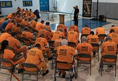 TBN 2nd Chance prison ministry C. J. Ornorff leads worship bringing hope and healing during services for inmates.