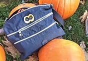 "Old Blue." Peggy's now-famous bag. "Old Blue." Peggy's now-famous bag.