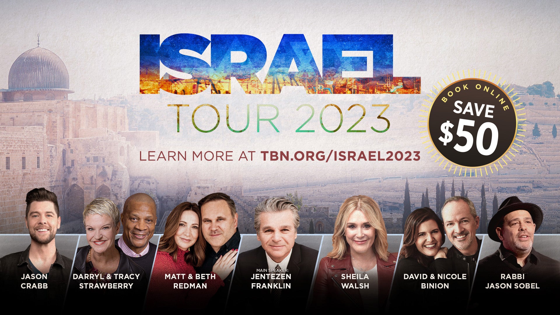 Come along with Matt and Laurie Crouch and some great speakers and musicians for ten days in Israel, November 20-30. Experience unforgettable sites from Scripture and be impacted for a lifetime. Book online and save $50!