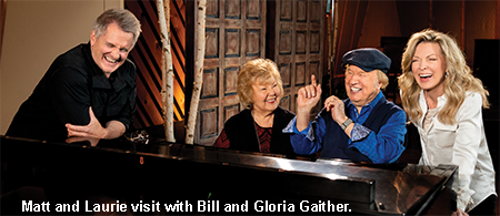 Matt and Laurie visit with Gloria and Bill Gaither.