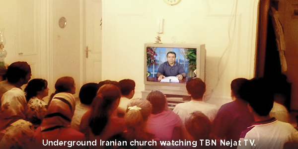 Underground Iranian Church watching TBN Nejat TV.